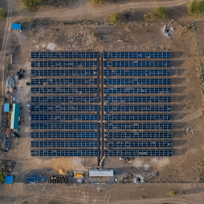 Drone photo of Rural Mini-grid Installation